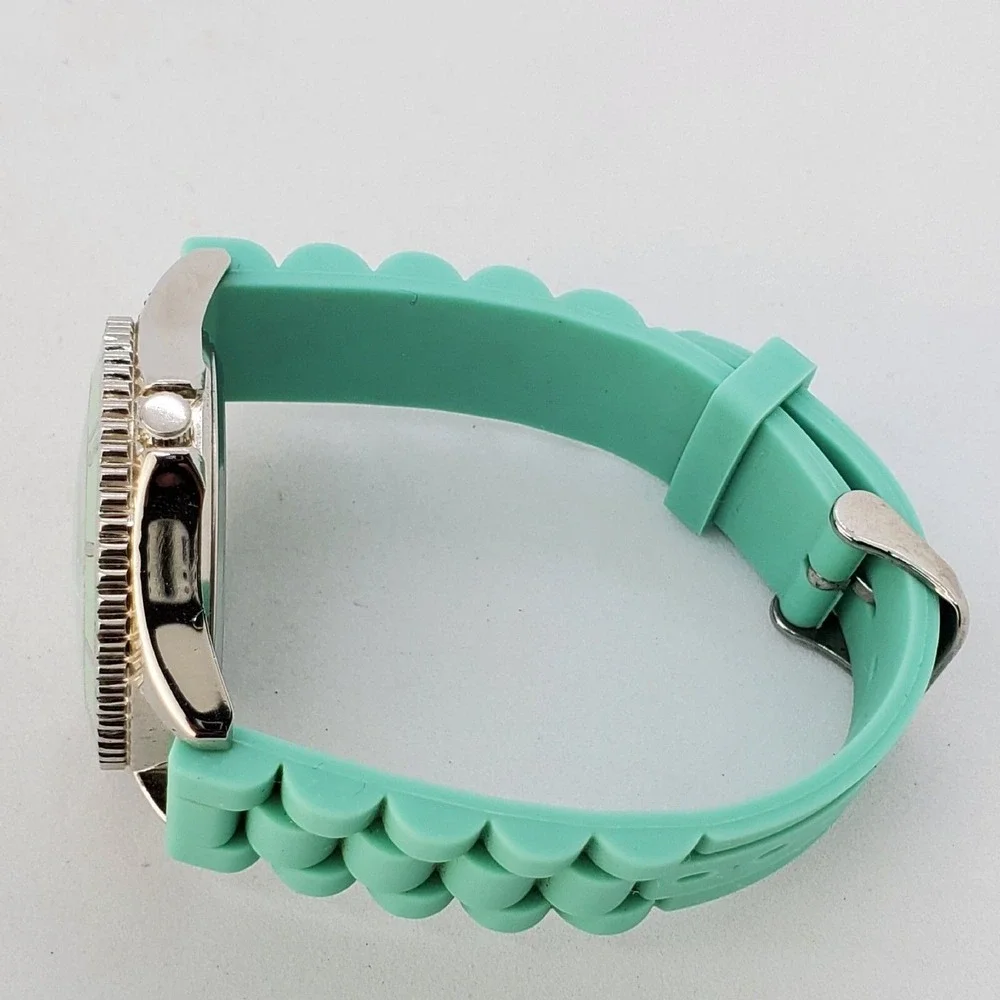 Gossip 40MM Women's‎ Watch Aqua Dial Bezel Plastic Bands New Battery